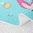 thumbnail image 5 of Manfei Cute Axolotl Twin Quilt Set,Seamless Seaweed Print Twin Coverlet Set For Girls,Light Pink Blue,2pcs, 5 of 7