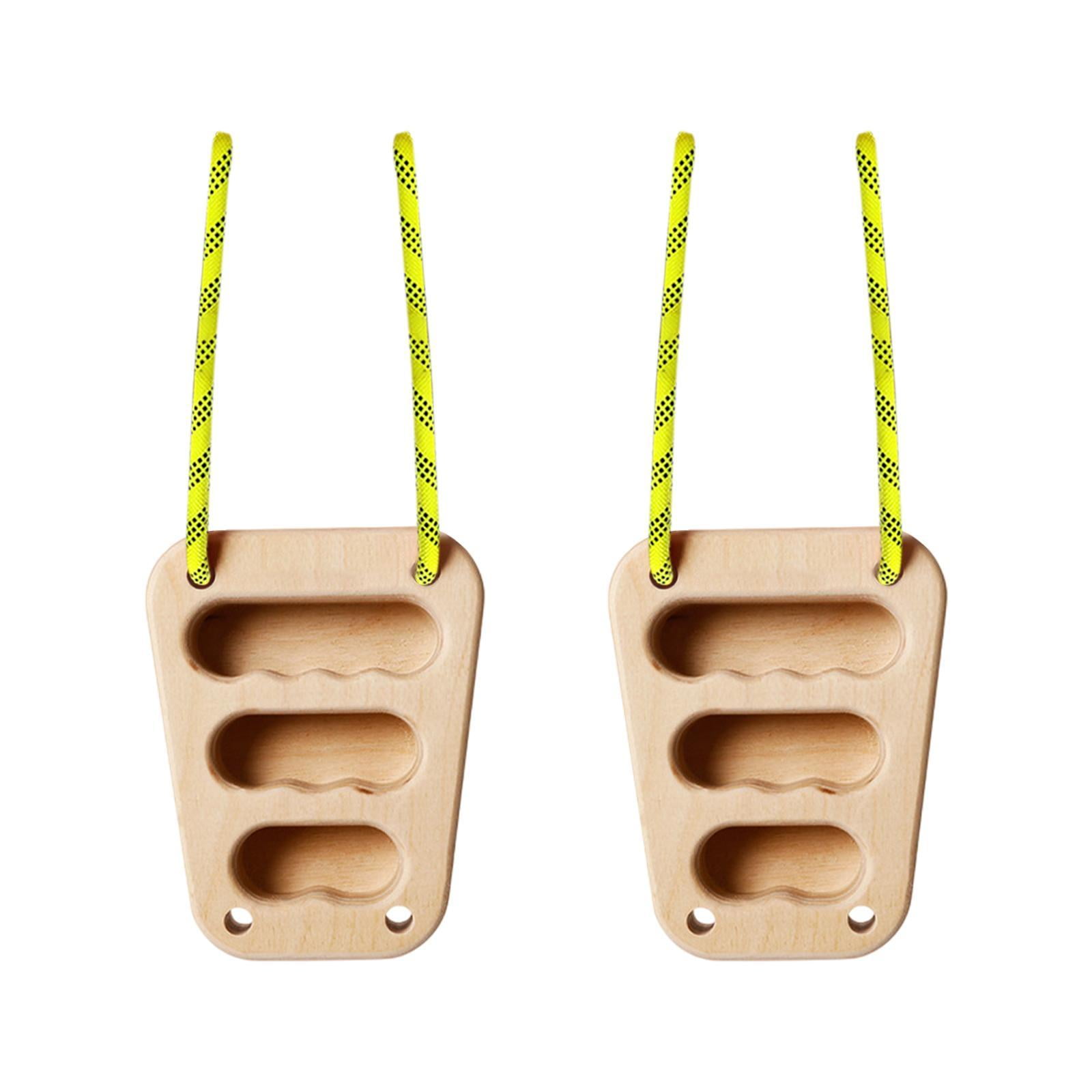 figatia 2 Pieces Wooden Rock Climbing Holds for Climbers Upper Body Workouts Training Board for Doorway Athletes