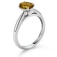 thumbnail image 3 of Gem Stone King 10K White Gold Whiskey Quartz Solitaire Engagement Ring for Women (1.00 Cttw, Oval 8X6MM, Gemstone Birthstone, Available in Size 5, 6, 7, 8, 9), 3 of 4