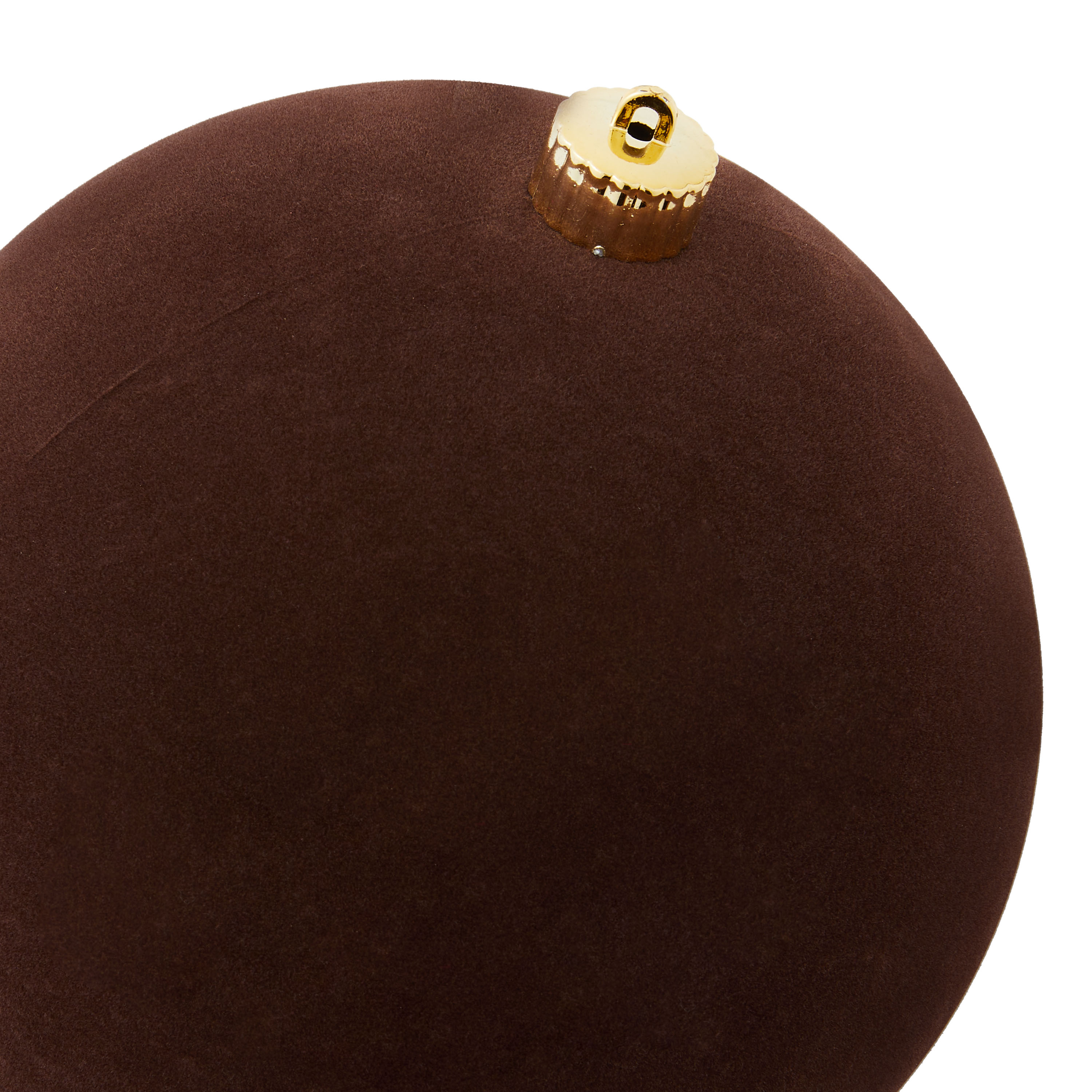 2 Count Brown Velvet-Feel Jumbo Shatterproof Christmas Ornaments, 7.79", by Holiday Time