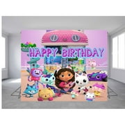 7x5ft Gabby house backdrop birthday party theme, big party decoration backdrop, doll house, cute wall decorations