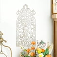 thumbnail image 5 of Sungmor Ornate Cast Iron Wall Decor, Victorian Style Carved Artwork, Intricate Scroll and Flower Decoration Plaques, Living Room Bedroom Hallway Wall Art, Antique White with Gold Accent, 5 of 7
