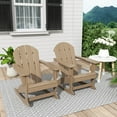 thumbnail image 2 of Costaelm Paradise Outdoor Patio Adirondack Rocking Chairs (Set of 2), Weathered Wood, 2 of 9