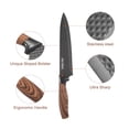thumbnail image 3 of Unique Bargains Kitchen Knife Set with Block, 6 Pcs Stainless Steel Knife Block Set for Chefs, Black, 3 of 6