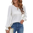 thumbnail image 3 of Blusas Informales Elegantes para Mujer, Blusas de Moda para Negocios, Camisas de Larga con Cuello Redondo, Conjuntos de Otoño para Maestras. XXL, 3 of 9