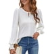 thumbnail image 3 of Blusas Informales Elegantes para Mujer, Blusas de Moda para Negocios, Camisas de Larga con Cuello Redondo, Conjuntos de Otoño para Maestras. L, 3 of 9