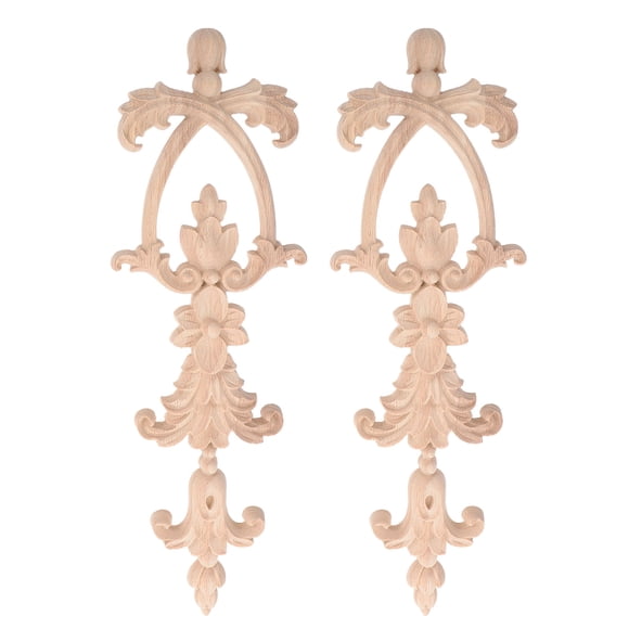 RUNROTOO Wood Applique Carved Decor for Walls Doors Cabinets in Assorted Colors Composite Material