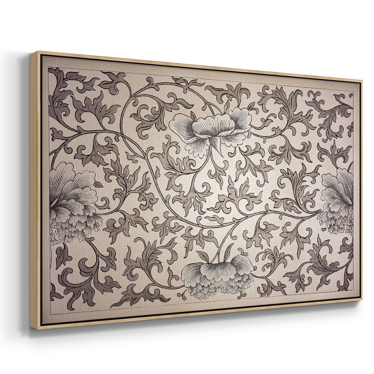 Vintage Abstract Print-XXIV Framed in Natural Wood Wood Gallery Wrapped Canvas 25 in. x 37 in.