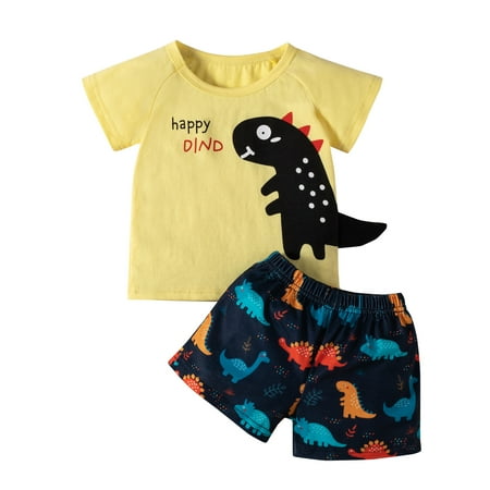 

New Born Baby Boy Outfits for Pics Set Baby Boys Outfits Shirts Tops Dino Years Summer Kids 0-4 Toddler + Short Hawaii T Shorts Sleeve Beach Clothes Boys Outfits&Set Baby Boy Outfit Suit Set