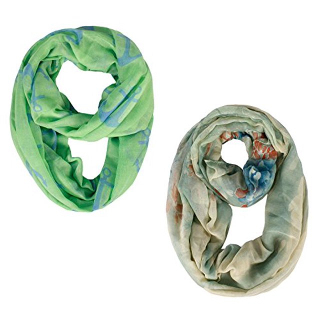 Peach Couture All season Infinity Loop Scarves Bold Anchor Print