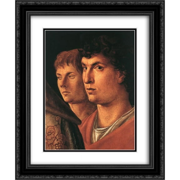 Giovanni Bellini 2x Matted 20x24 Black Ornate Framed Art Print 'Presentation at the Temple [detail]'