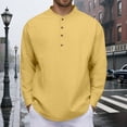 thumbnail image 2 of RUTAYY Men's Shirts Long Sleeve Casual Button Stand Collar Tops Solid Color Indoor Outdoor Activities Holiday Chic Blouse, 2 of 5