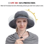Anti-Mosquito Mask Hat Net Mesh Head Face Protector, IC ICLOVER Insect Bee Mosquito Bug Resistant Sun Hat Safari Hat Without UV Protection for Travel Camping Pasture, Gray