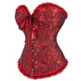 thumbnail image 2 of Corset Top Bustiers for Women Lace Up Ovebust Victorian Corset Plus Size Vintage Corsets Black Red 7XL, 2 of 5