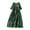 A-Green, variant on Women Korean Style Dresses 2026 Trendy Floral Print Lace-Up Waist Shirt Dress Casual Comfy Cotton Linen Half Sleeve Line Maxi Dresses Green XXL