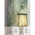 thumbnail image 6 of Vintage Oil Light Sheer Curtains 84 Inch Length 2 Panels Set Window Treatments, Spring Green Leaves Retro Candles Rod Pocket Semi Curtains for Living Room/Bedroom/Kitchen Décor, 104"W x 84"L, 6 of 7