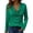 Green, variant on Flared Collar Ribbed Knit Long Sleeve Solid Blouse For Women Casual And Trendy Look