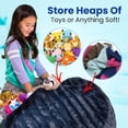 thumbnail image 2 of Cheer Collection Stuffed Animal Storage Bean Bag, Kids Toy Storage Organizer and Bean Bag Chair with Handle, Oversized Faux Fur Zippered Bag for Organizing Stuffed Animals, Machine Washable - Blue, 2 of 7