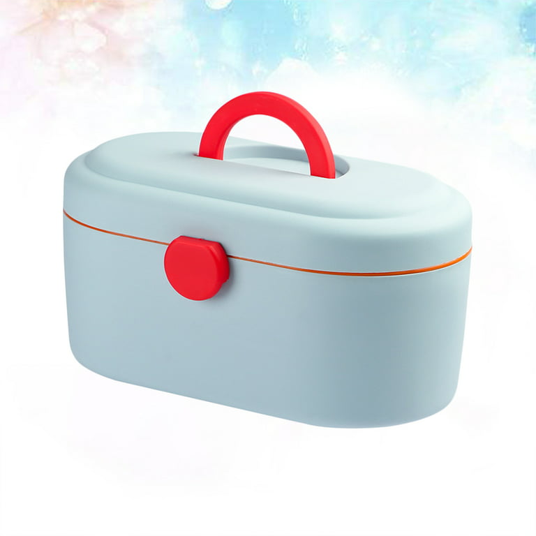 Medicine Box, Multi-Function Medicine Cabinet Portable First-Aid Case  Double Layer Home Storage Medicine Box (Blue, 31X20X20Cm) 