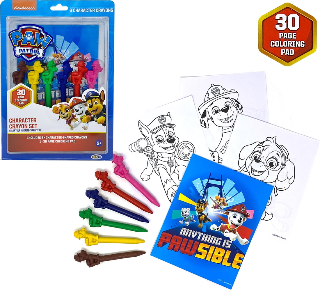 Download Paw Patrol 30 Coloring Pad with 6 Molded Crayons Play Set ...