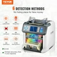 thumbnail image 2 of VEVOR Money Counter Machine, Bill Counter with Mixed Denomination, 2CIS, SN, UV, IR, MG, DD Counterfeit Detection, Multi Currency, Value Counting Cash Counter and Sorter, Printer Enabled, 2 of 9