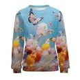 thumbnail image 7 of Watercolor Butterfly Womens Oversized Sweatshirts Hoodies Crewneck Casual Tops Comfy FallWinter Clothes 2024, 7 of 7