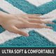 thumbnail image 2 of Alfombrilla de baño antideslizante, suave, de microfibra, absorbente de agua, lavable a máquina, 40 x 60 cm, turquesa, 2 of 5