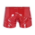 thumbnail image 4 of JLFKNG Men's PU Leather Shorts Zipper Straight Leg Shorts Clubwear Suitable For Daily Wear, 4 of 7