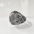 thumbnail image 2 of Black Rutile Mans Ring, Natural Black Rutilated Quartz, Quartz Silver Jewelry, 925 Silver Ring, Gift, Heavy Mens Ring, Arabic Design, Ottoman Style Ring, Christmas, Turkey Mens Signet Ring, 2 of 7