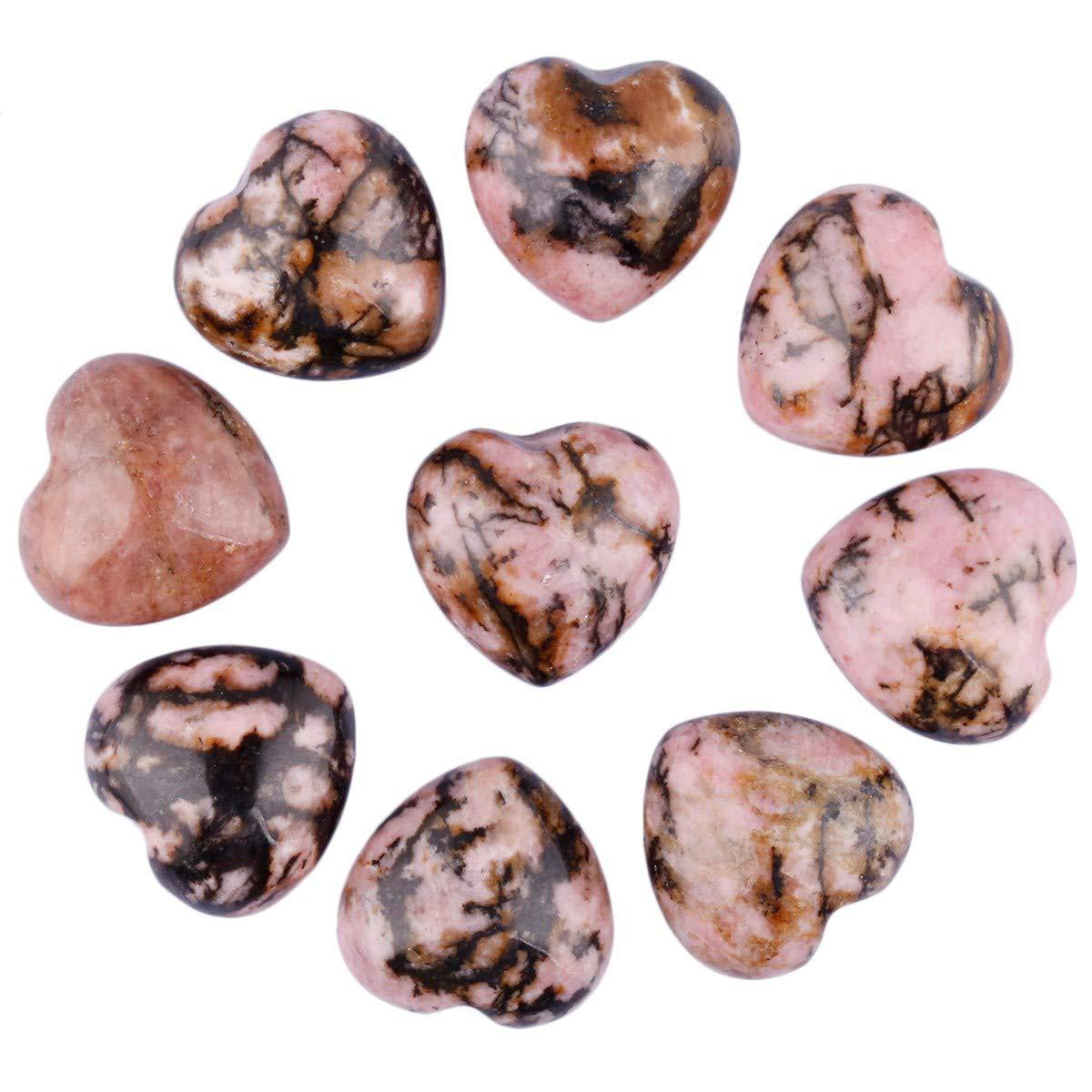 Healing Palm Details about   SUNYIK Assorted Crystal Stone Carved Puff Heart Pocket Stone Set