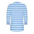 thumbnail image 7 of TKLPEHG 3/4 Length Sleeve Womens Tops Striped Round Neck Button Tunic Top Casual Three-quarter Sleeve Fashion T Shirts (Light Blue,XL), 7 of 7
