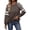 Coffee, variant on Leopard Print Raglan Sleeve Color Block Sweatshirt for Women, Striped Crewneck Pullover Hoodless Long Sleeve Fall Top