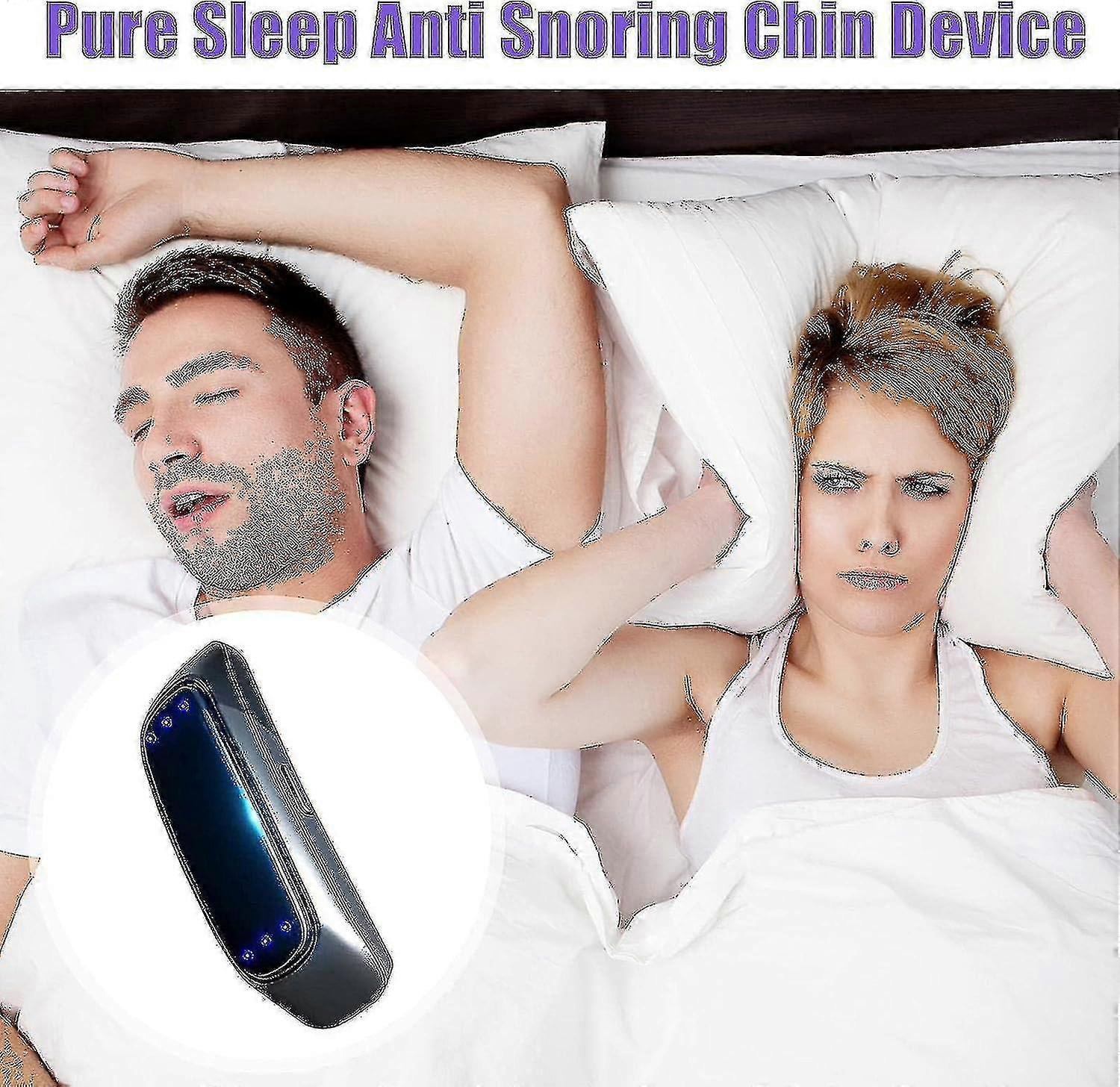 Sleep Apnea Device, Portable Apnea Device, Anti-Snoring Chin Strap to Help You Get a Pure Sleep, for Men and Women.