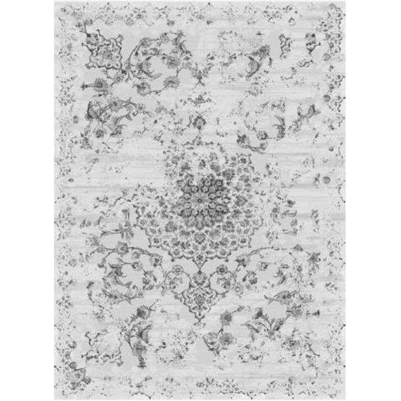Esme Flatweave Grey Distressed Pattern Area Rug 6'6" x 9'6"
