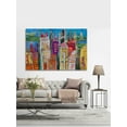 thumbnail image 3 of "City Skyline 6" Painting Print on Wrapped Canvas, 3 of 7