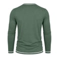 thumbnail image 6 of JIAYUE Men's T Shirt Fashionable Contrast Color Trim Henley Long Sleeve Shirts V Neck Buttons Placket Slim Fit Casual Pullover Tops For Commute Travel And Daily Comfortable Wear, 6 of 7