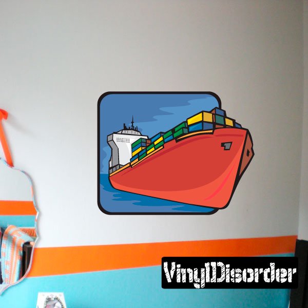 Cargo Ship Sticker 36 Inches