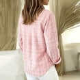 thumbnail image 4 of Luivaraty Womens Flannel Plaid Shirts Long Sleeve Blouse Soft Fashion Casual Button Down Lapel Outwear Tops,S-2XL, 4 of 6
