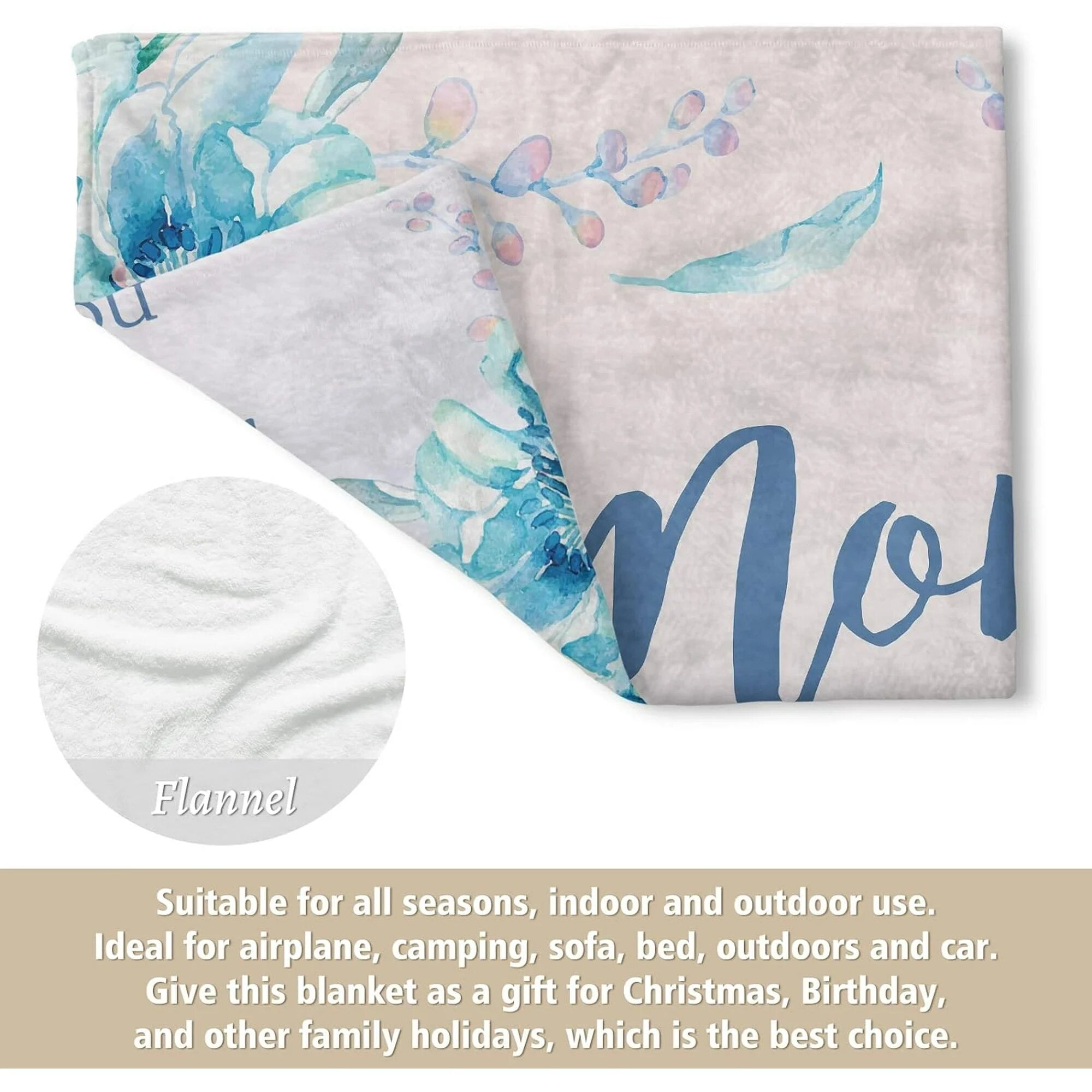 NICKSUN Blanket Gifts for Mom, Mom Birthday Gifts, Mother's Day Gifts from Daughter Son, We Love You Mom Throw Blankets Present 50" x 60"