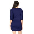 thumbnail image 4 of Women's Casual 3/4 Sleeve Solid Bodycon Mini Dress, 4 of 5