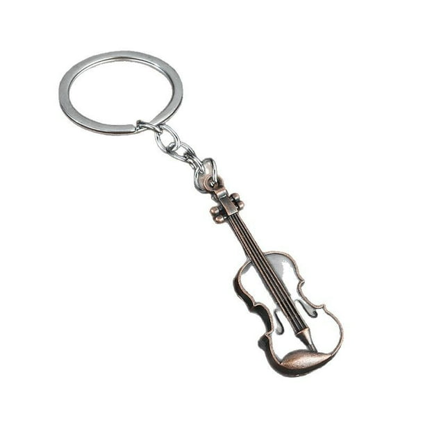Llavero vintage para guitarra, violín, metal, aleación de zinc, 11,9 g