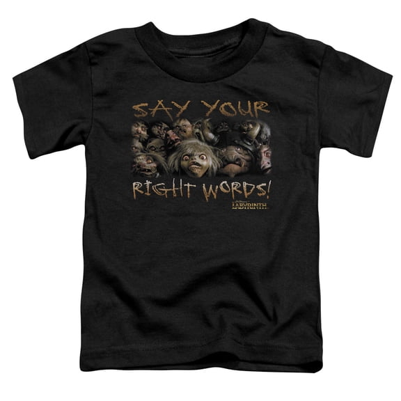 Labyrinth Say Your Right Words S/S Toddler T-Shirt Black