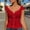 Red, variant on Ruffled V-Neck T-Shirt, Women's Slim-Fit Cardigan, Bm Vest; Elegant Ruffled Neck Slim T-Shirt, Front-Open Cardigan-Style Sleeveless Top; Suitable for Casual Wear