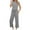 Grey, variant on QHFBli Two Piece Sets for Women Summer Outfits Lounge Sets Neck Tops Wide Leg Crop Pants Vacation Travel Outfits