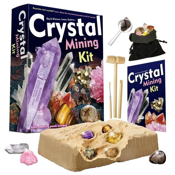 Piano Potato Gemstone Dig Kit, Crystal Mining Kit for Kids,  Dig Up 5 Genuine Rocks and Minerals,  Gem Digging Kit for Educational Toy, Gift for Age 6-12 Boys and Girls