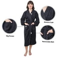 thumbnail image 4 of GOLD TEXTILES Premium Terry Cloth Robes for Women Lightweight Long Bathrobe, Adjustable Towel Robe Belt with Collar Large Long Black Pack of 6, 4 of 6