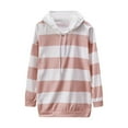thumbnail image 4 of Red Sweatshirt for Women's Autumn and Winter New Fashionable Casual Striped Color Blocking Hoodie Women Fall Clothes, 4 of 4