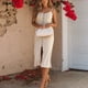 thumbnail image 2 of Vestido ajustado elástico para mujer, sin mangas, espalda abierta, cuello redondo, abertura con botones, vestido de punto acanalado para fiesta, club, boda, 2 of 8