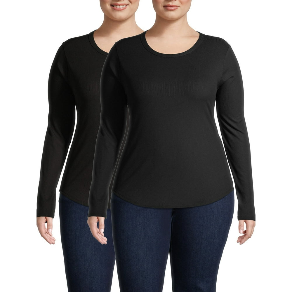 No Boundaries No Boundaries Junior's Plus Long Sleeve Crew Neck T