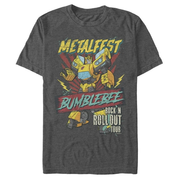 Men's Transformers Metalfest Bumblebee  Graphic Tee Charcoal Heather Large